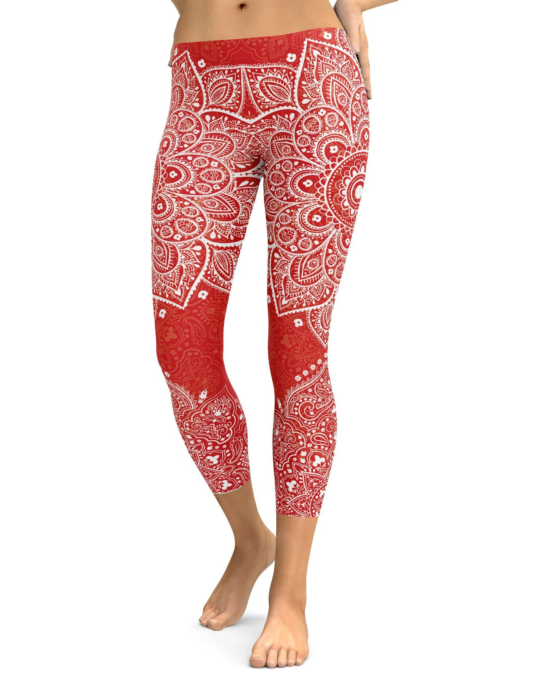 Red Mandala Capris