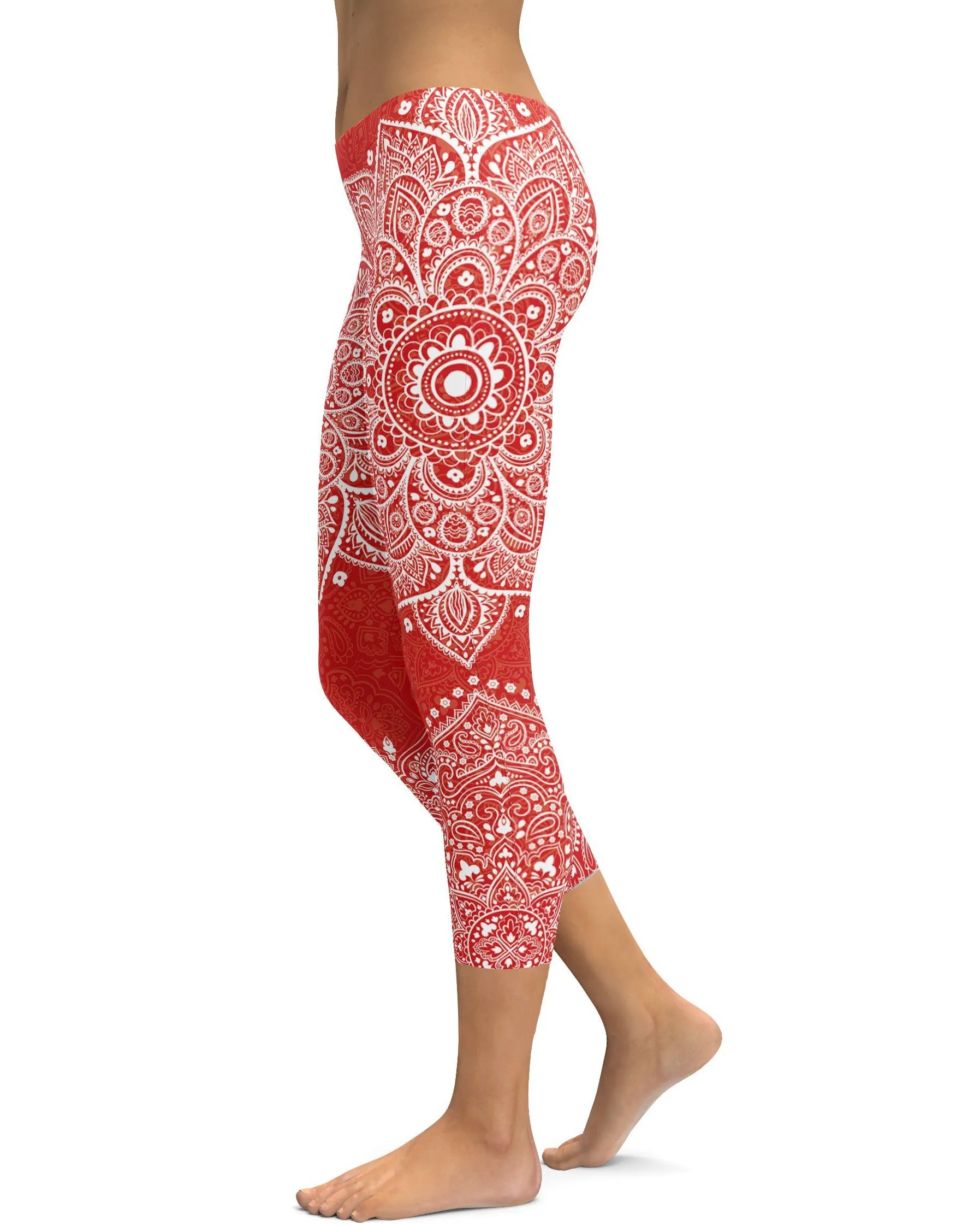 Red Mandala Capris