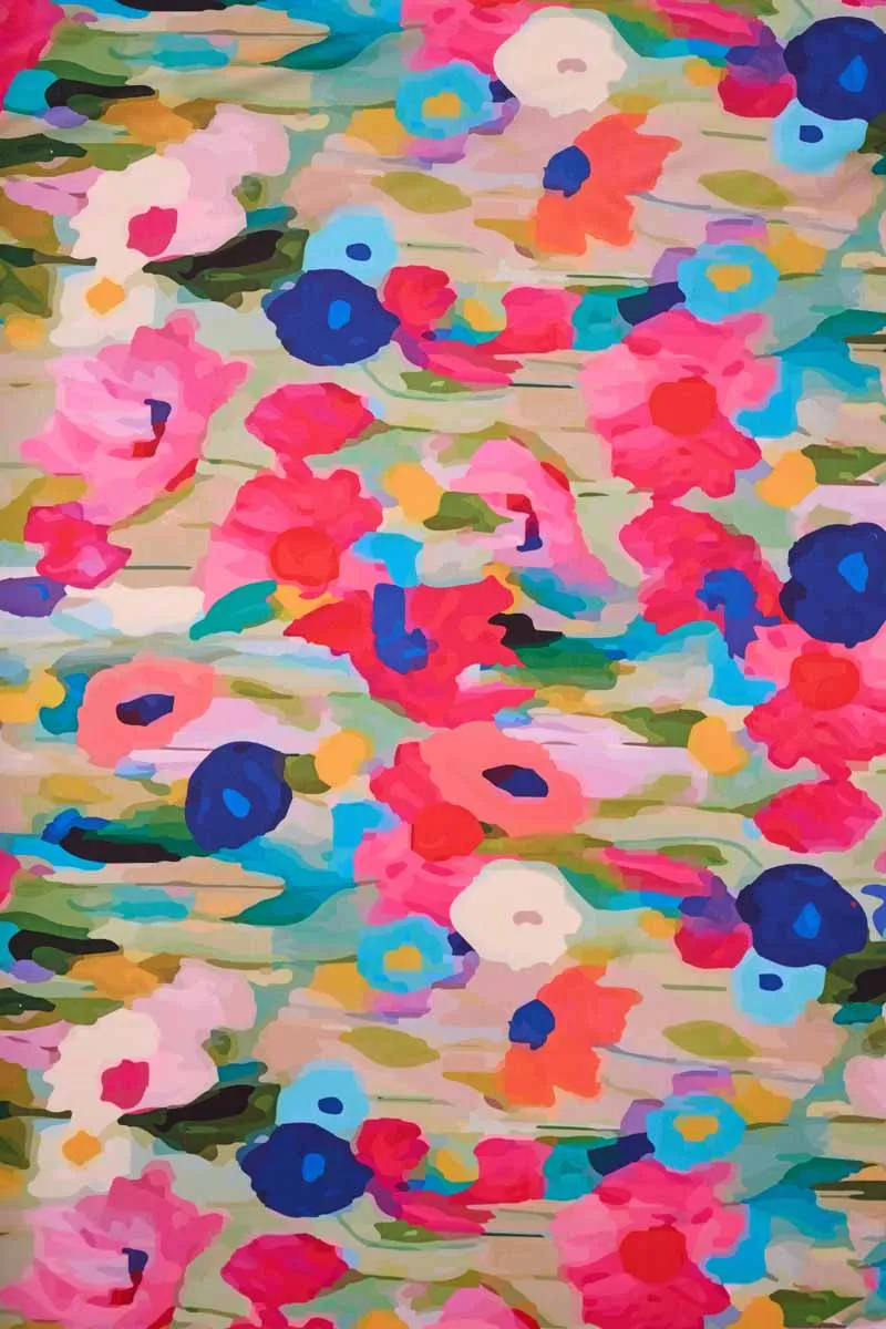 Rosy Multicolor Printed Muslin Fabric