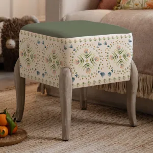 Sera Printed Ralf Footstool Sage