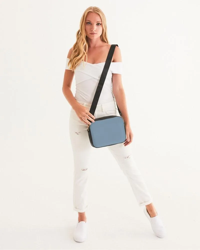 Shaded Pale Pastel Cyan Gray Crossbody Bag | C30M8Y0K30