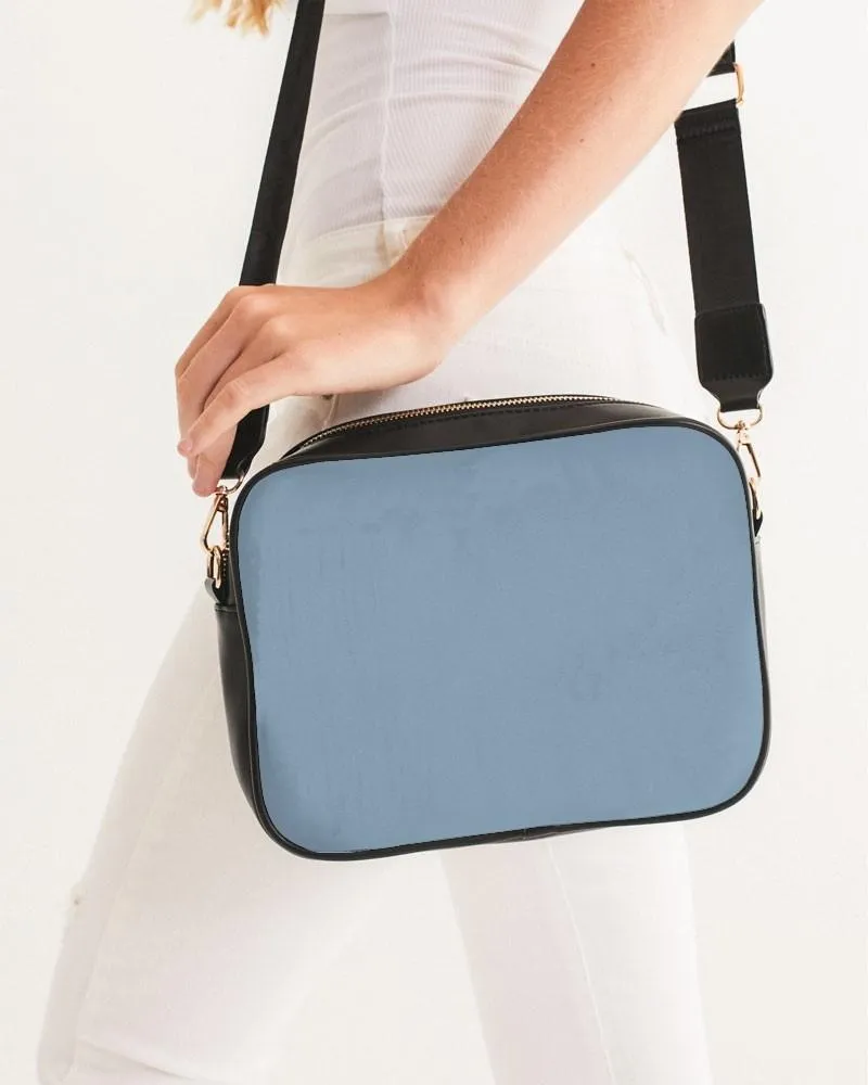 Shaded Pale Pastel Cyan Gray Crossbody Bag | C30M8Y0K30