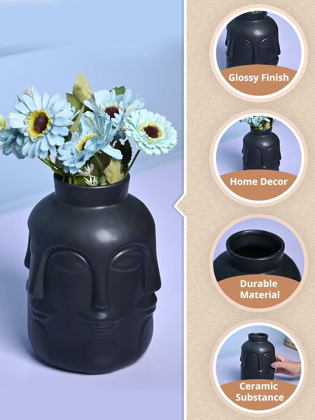 Sophisticated Black Ceramic Vase