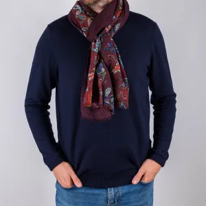 Soranus Burgundy Paisley Italian Wool Scarf