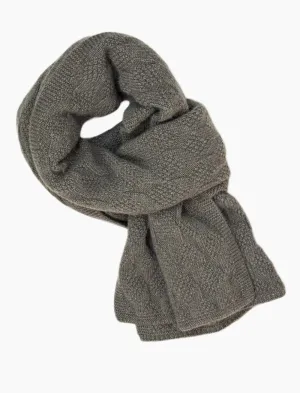 Taupe Rhombus Knitted Wool & Cashmere Scarf