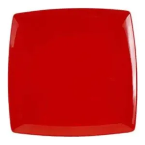 Thunder Group 29006PR Classic Pure Red 6" x 6" Melamine Square Plate, Pack of 12