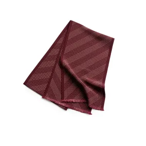 Tie Your Tie Maroon & White Geometric Silk Scarf