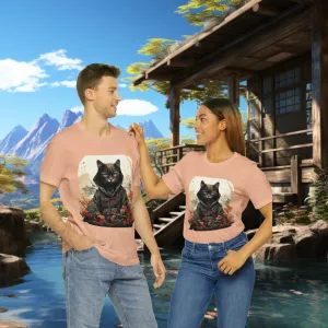 Unisex Ninja Cat Short Sleeve Tee. Cat T-Shirt is a Great Gift For The Cat Lover, Gift For Her, Gift For Him, Gift For Animal Lover