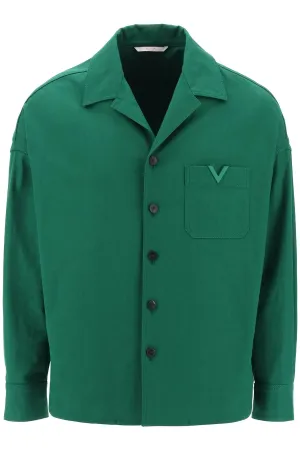 VALENTINO GARAVANI "canvas overshirt with v detail