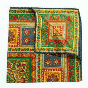 Vibrant Printed Pure Silk Twill Pocket Handkerchief