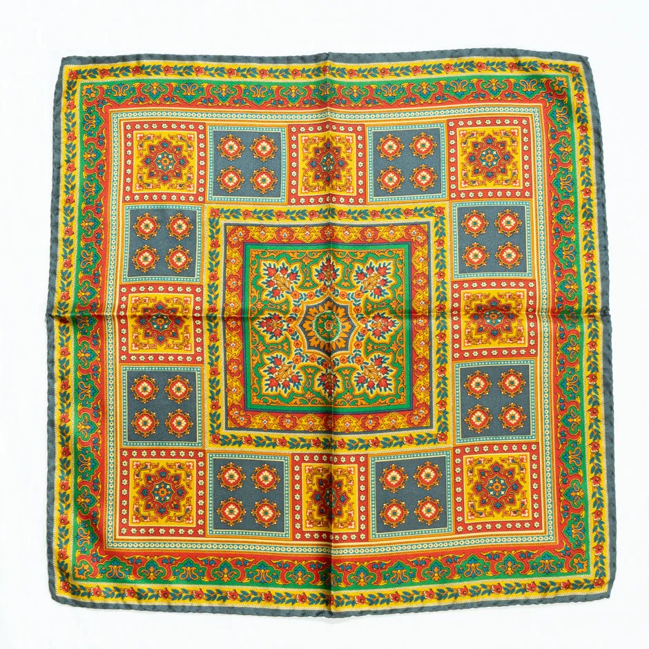 Vibrant Printed Pure Silk Twill Pocket Handkerchief