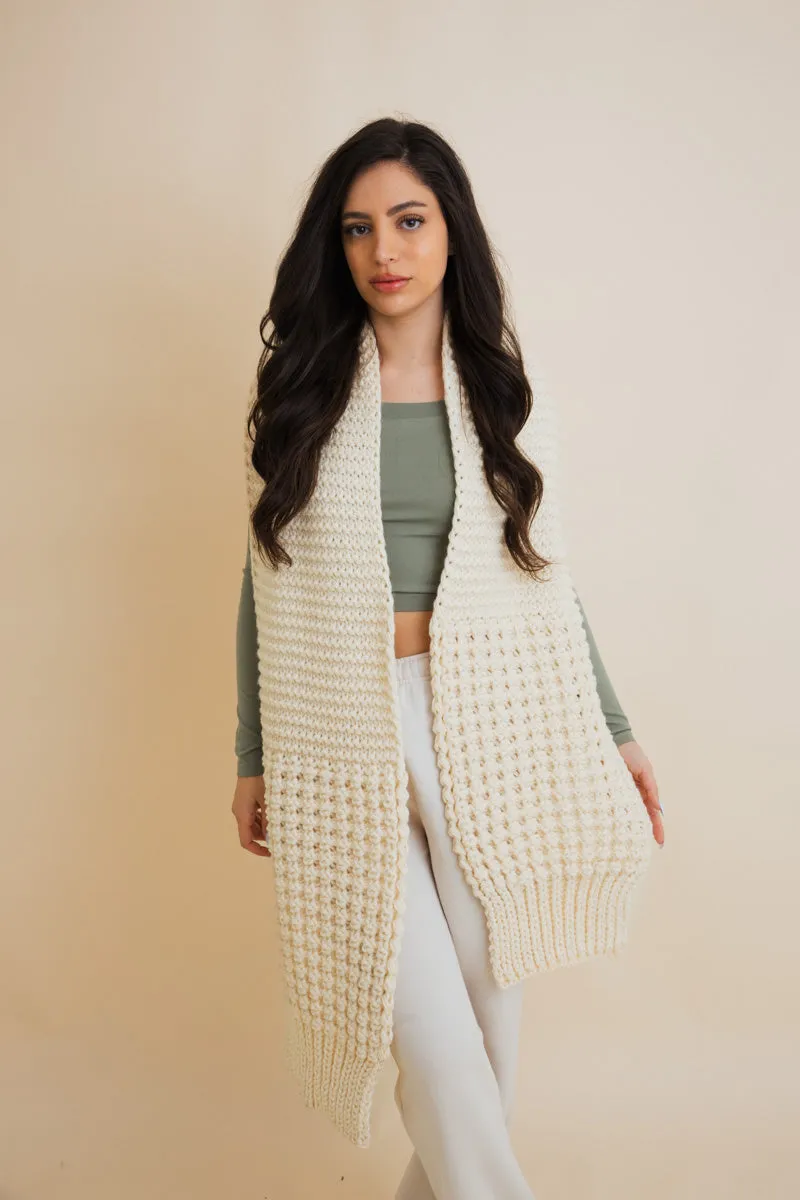 Waffle Weave Cozy Edge Scarf