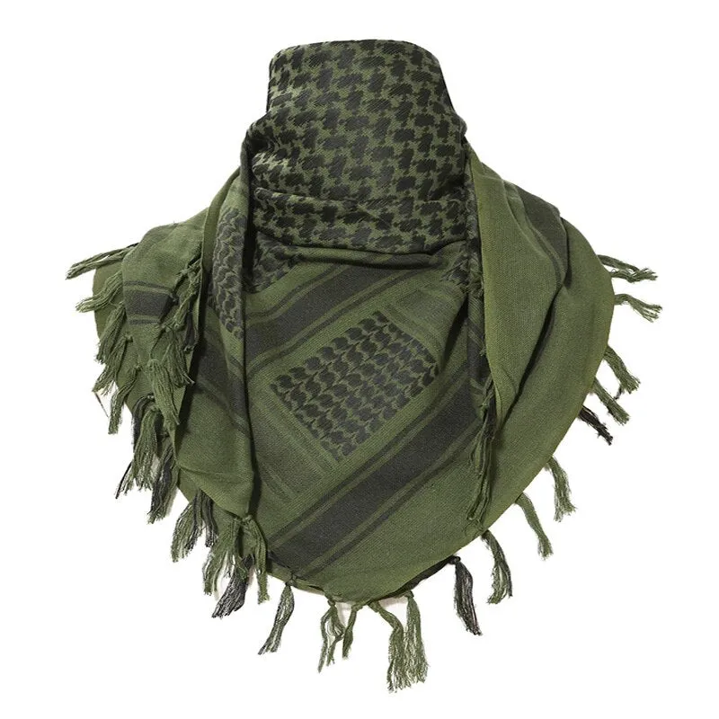 Wenkouban Men Military Scarf Tactical Desert Arab Keffiyeh Scarf Camouflage Head Scarf Women Arabic Cotton Paintball Face Mask