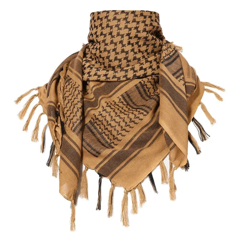 Wenkouban Men Military Scarf Tactical Desert Arab Keffiyeh Scarf Camouflage Head Scarf Women Arabic Cotton Paintball Face Mask