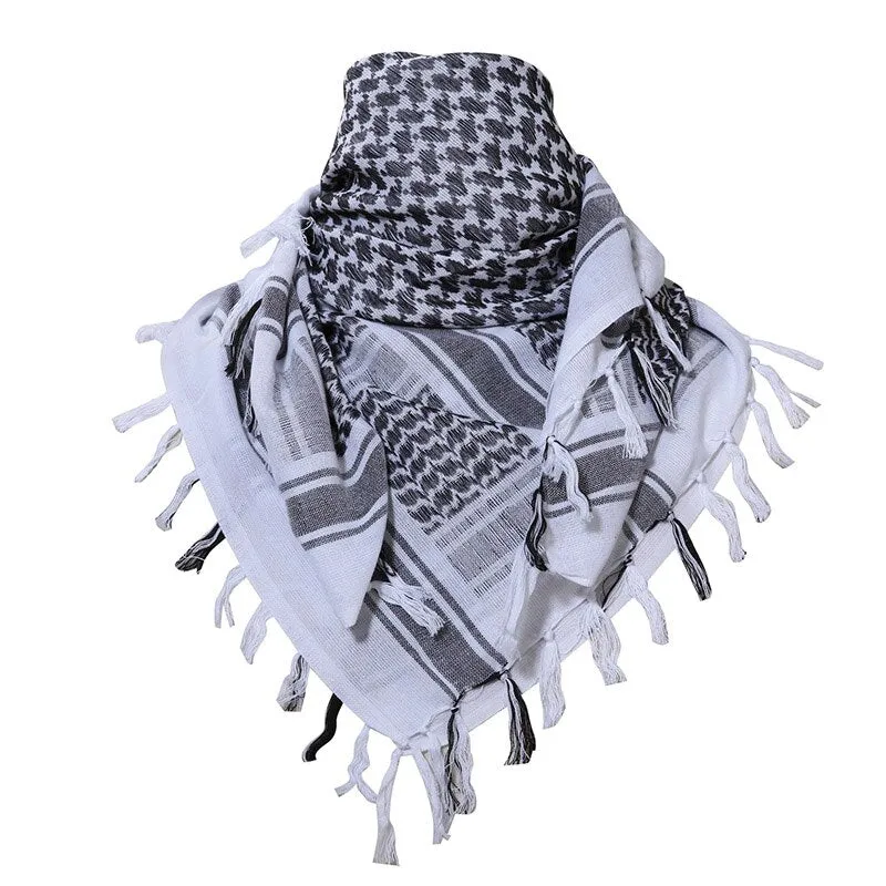 Wenkouban Men Military Scarf Tactical Desert Arab Keffiyeh Scarf Camouflage Head Scarf Women Arabic Cotton Paintball Face Mask