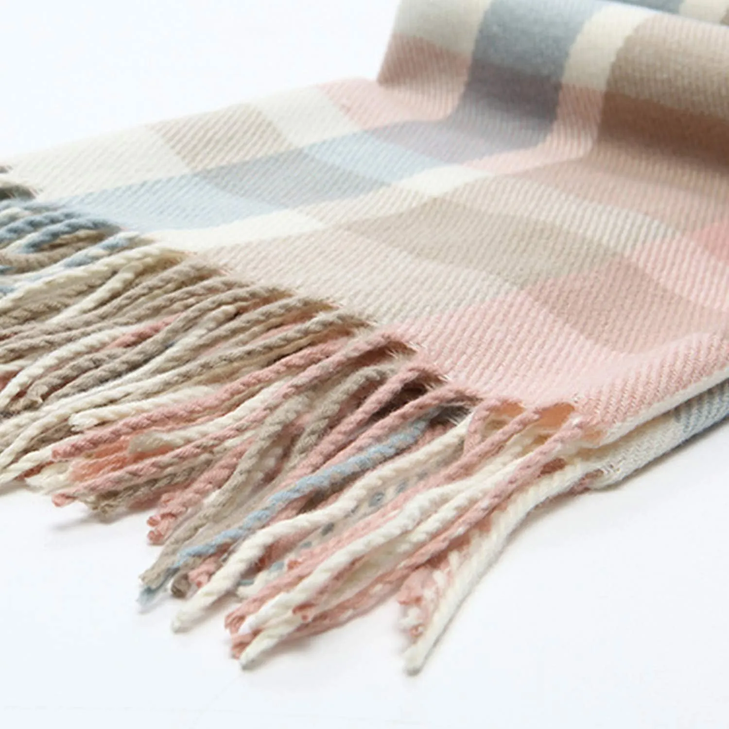 Women's Long Plaid Blanket Chunky Oversized Winter Fall Warm Scarf